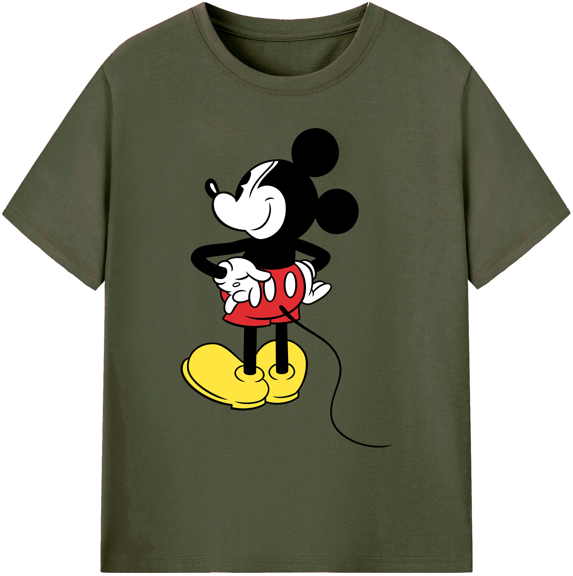 ミッキーマウス Mickey Mouse 綿100％ メンズ半袖Tシャツ｜肌触りやわらか＆通気性